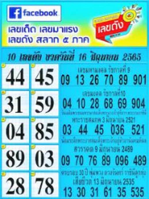 หวยเด็ด สลาก5ภาค 16/6/2565