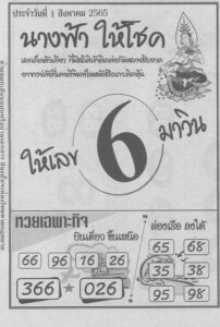 หวยเด็ด หวยนางฟ้าให้โชค1/8/65