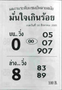 หวยเด็ด หวยมั่นใจเกินร้อย16/8/65