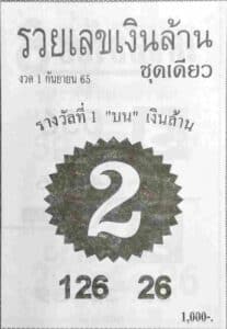 หวยเด็ด หวยรวยเลขเงินล้าน1/9/65