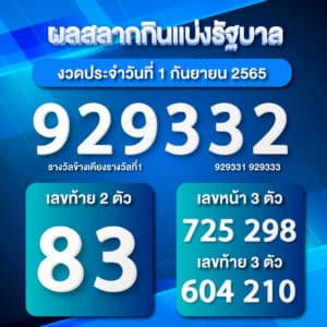 ตรวจหวย1-9-2565