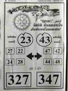 หวยเด็ด หวยนอนมา1-10-65