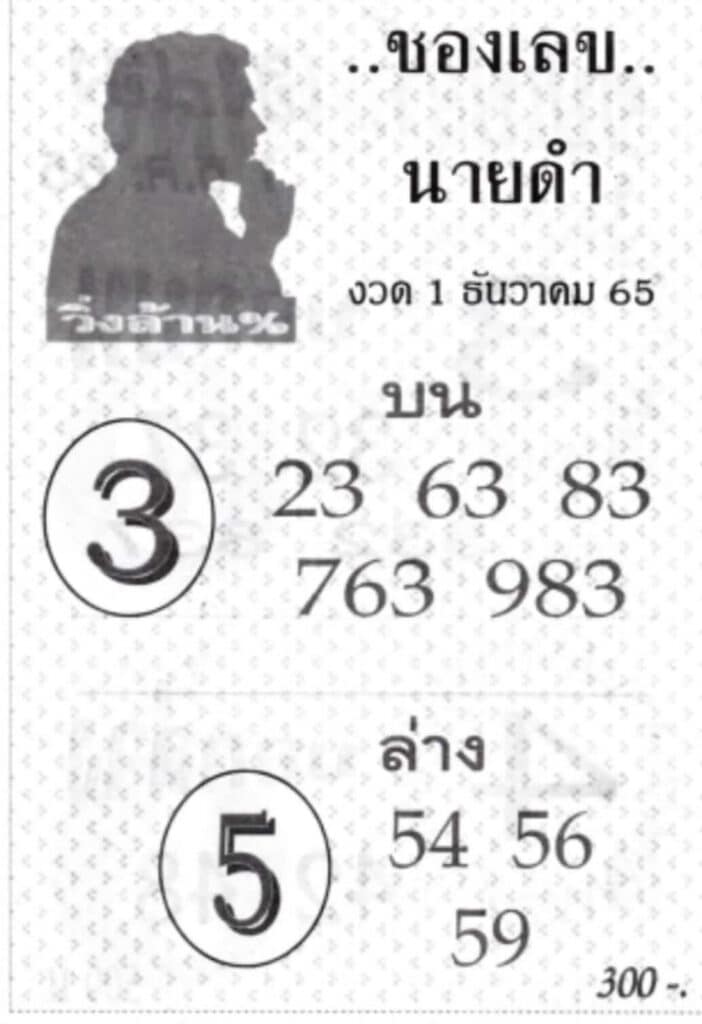 หวยเด็ด เลขนายดำ1-12-65