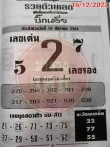 หวยเด็ด หวยบิ๊กเสี่ย16-12-65