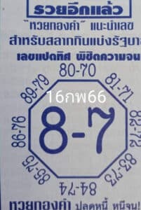 เลขแปดทิศ 16-2-66