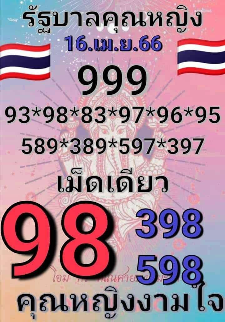 เลขคุณหญิงงามใจ 16-4-66