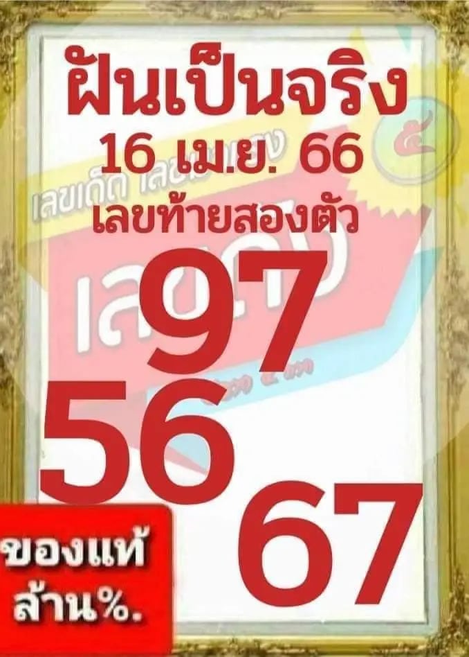 เลขฝันเป็นจริง 16-4-66