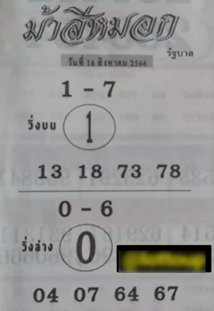 ม้าสีหมอก 16-8-66