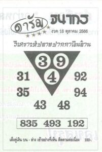 หวยดารัม 16-10-66
