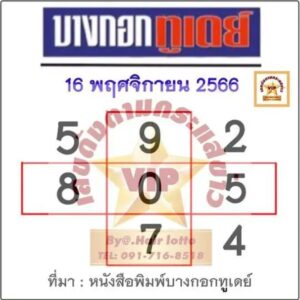 หวยบางกอกทูเดย์ 16-11-66