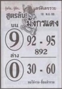 หวยมังกรแดง 16-11-66