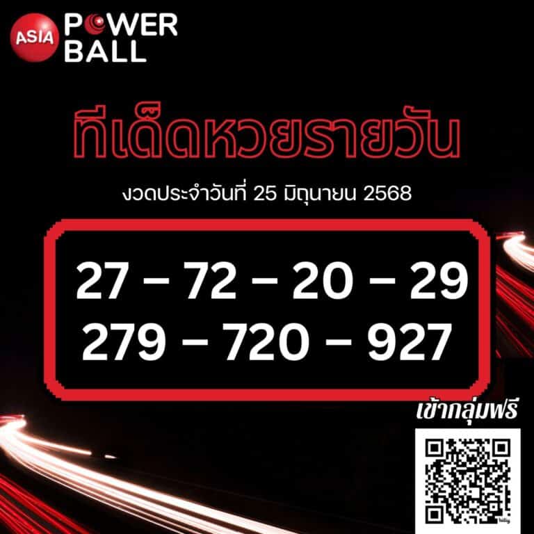 ทีเด็ดหวยรายวัน 25-6-68