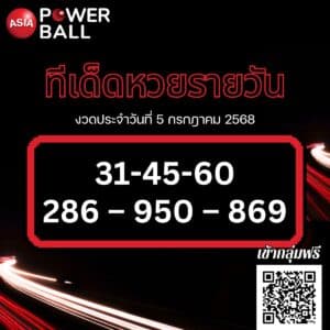 ทีเด็ดหวยรายวัน 06-07-68