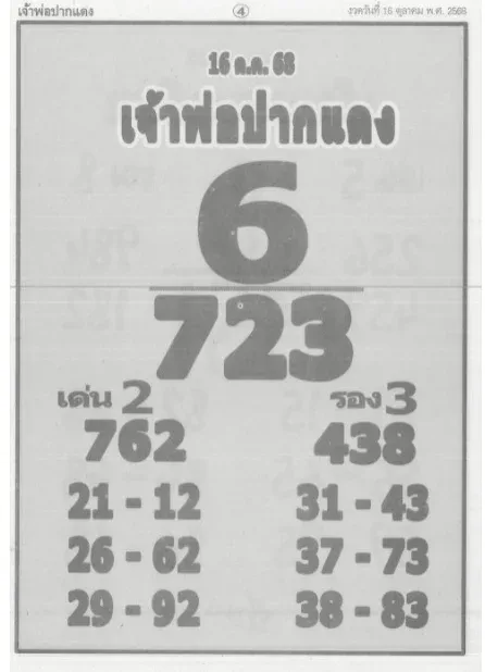 เลขหลวงพ่อปากแดง 16ตุลา68