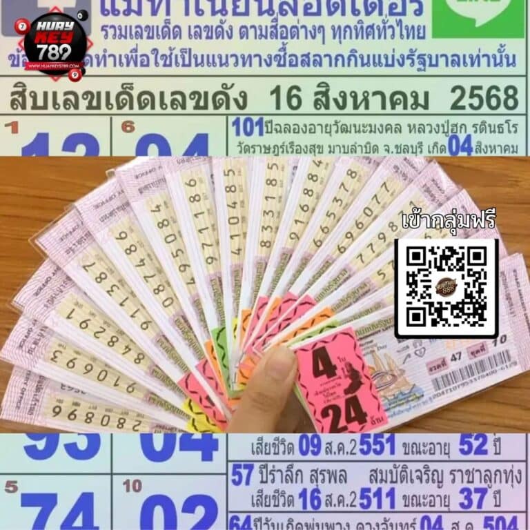 เลขเด็ดไทยรัฐ 16ตุลาคม68