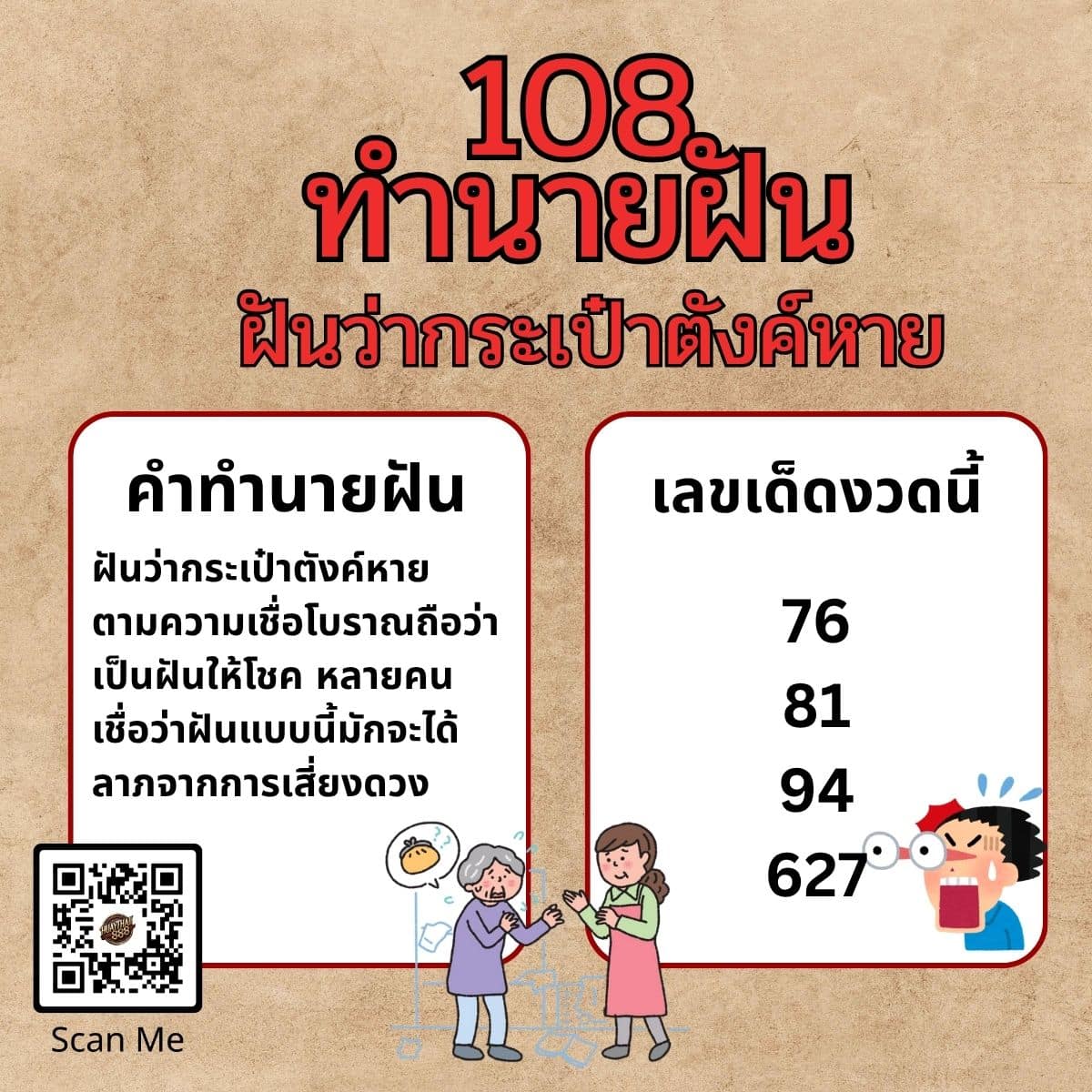 ฝันว่ากระเป๋าตังค์หาย